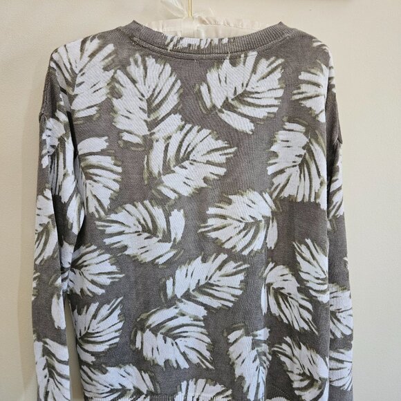J. Jill Women's Linen Blend Leaf Print Sweater Size XS Petite - Picture 2 of 5